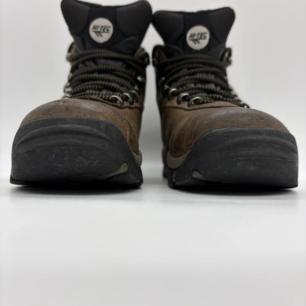 Hi-Tec Womens 9 Boots Altitude Hiking Waterproof Brown Leather Steel Shank
